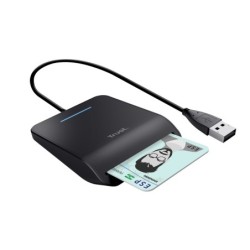 Lector de tarjetas trust primo dni smartcard usb-a color negro