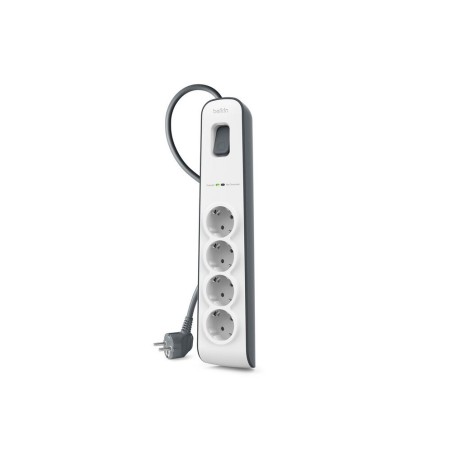 Regleta belkin bsv400vf2m de proteccion contra sobretensiones 4 tomas boton de apagado y encendido color