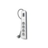 Regleta belkin bsv400vf2m de proteccion contra sobretensiones 4 tomas boton de apagado y encendido color