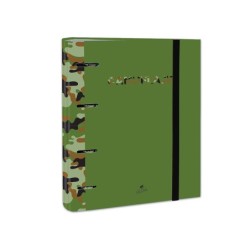 Carpeta de 4 anillas de 40 mm mixtas carton forrado folio colores surtidos camuflaje 6 diseños