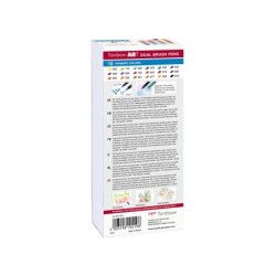 Rotulador tombow abt dual brush acuarelable doble punta fina/pincel estuche de 18 colores primarios