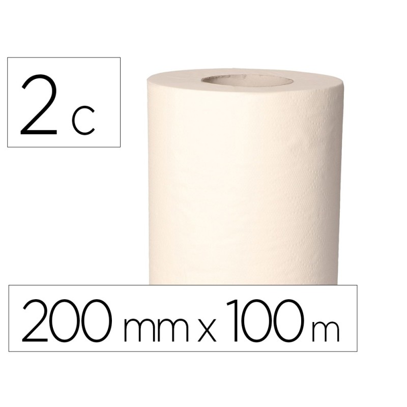 Papel secamanos bunzl greensource celulosa blanco 2 capas 200 mm x 100 mt paquete de 6 unidades