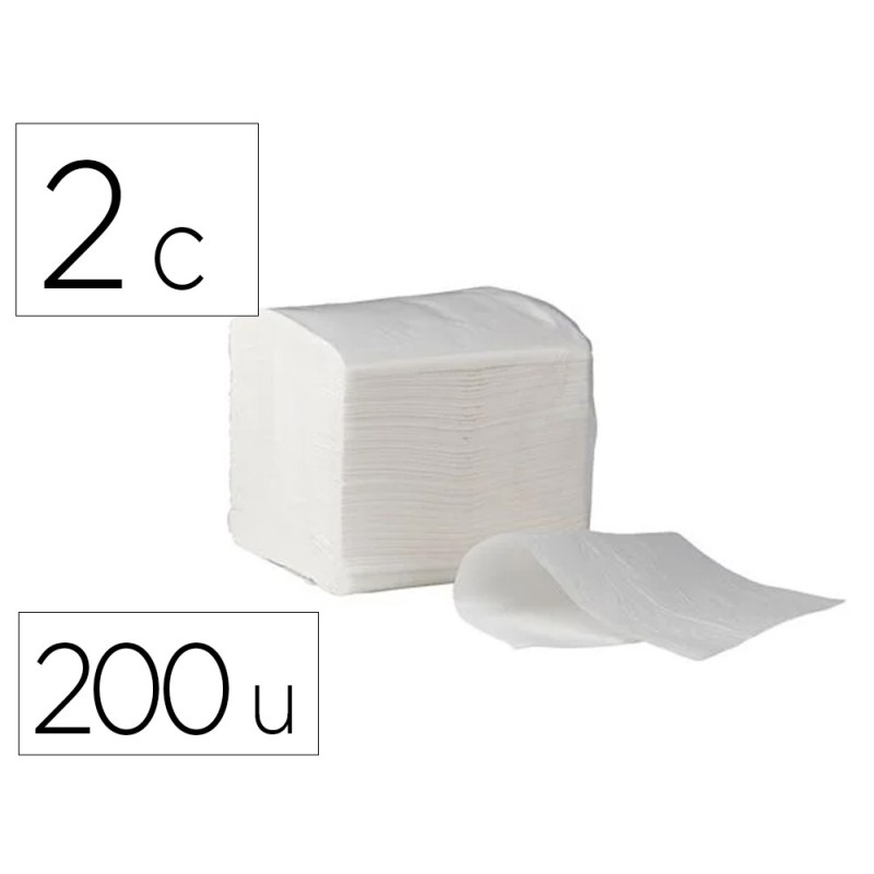 Papel higienico bunzl greensource celulosa plegado en v 2 capas caja de 40 paquetes de 200 unidades