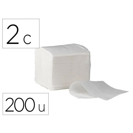 Papel higienico bunzl greensource celulosa plegado en v 2 capas caja de 40 paquetes de 200 unidades