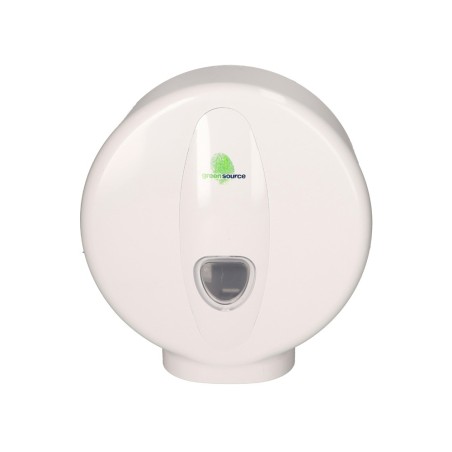 Dispensador papel higienico bunzl greensource mini jumbo fabricado en abs color blanco