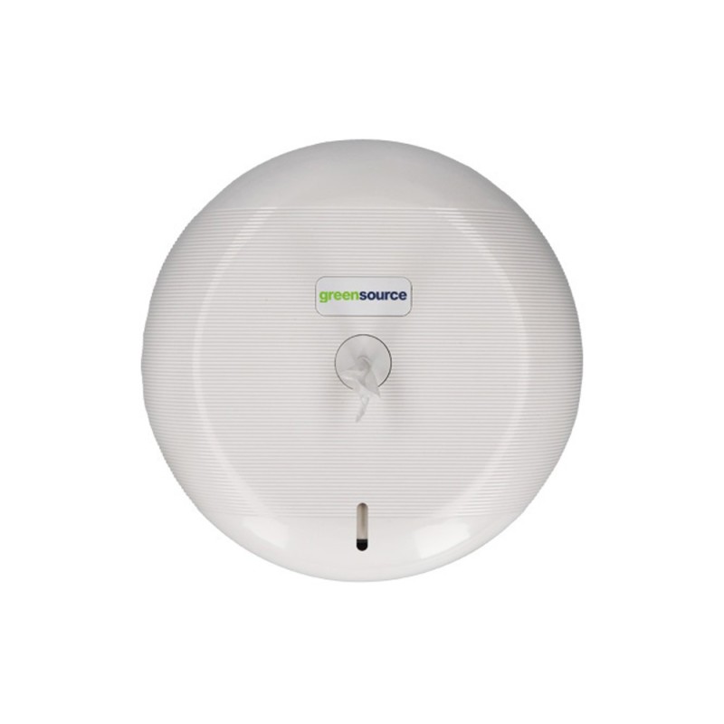 Dispensador papel higienico industrial greensource extraccion central compacto fabricado en abs blanco