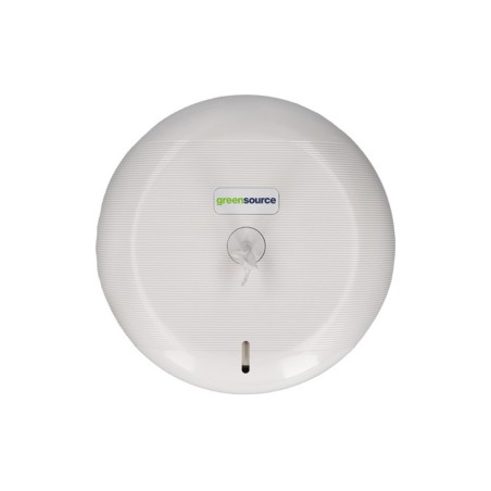 Dispensador papel higienico industrial greensource extraccion central compacto fabricado en abs blanco