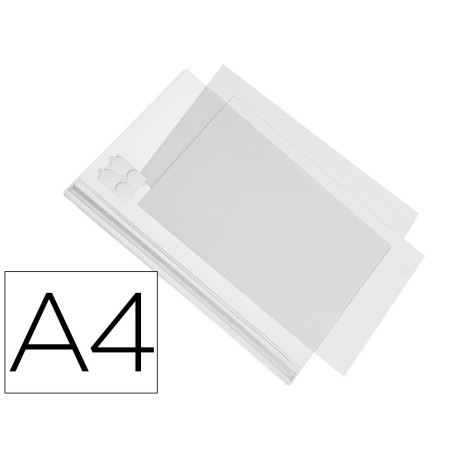 Marco porta anuncios durable adhesiva impermeable transparente din a4 pack de 5 unidades