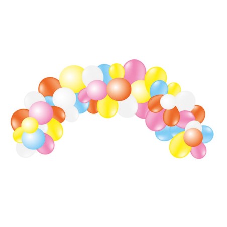 Globo 100% latex biodegradable guinarlda arco fashi 55 unidades colores pastel