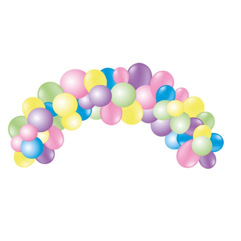 Globo 100% latex biodegradable guinarlda arco light 55 unidades colores pastel
