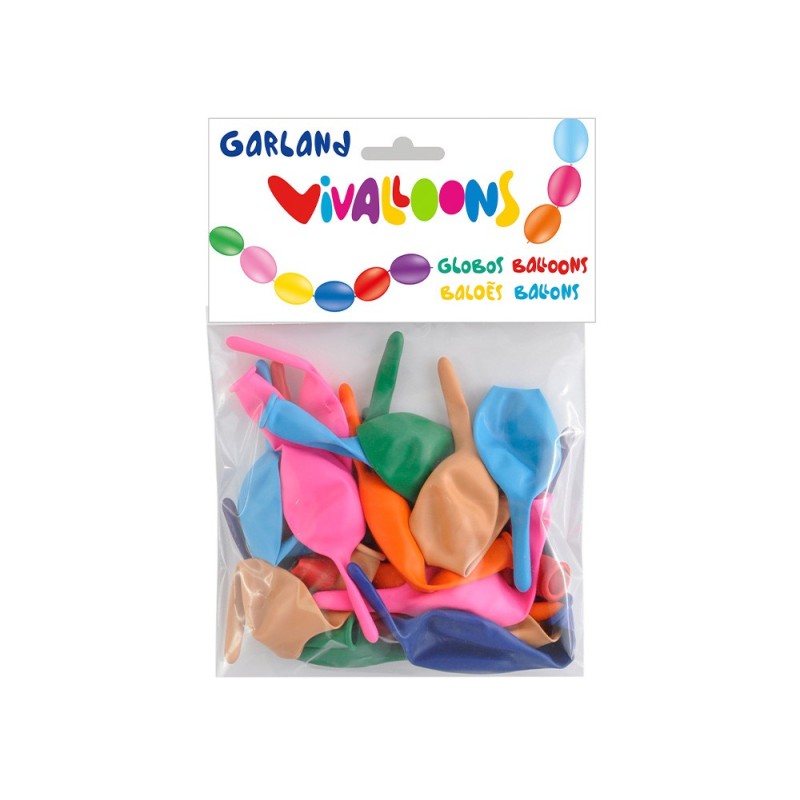 Globo 100% latex biodegradable blister de 20 unidades colores surtidos