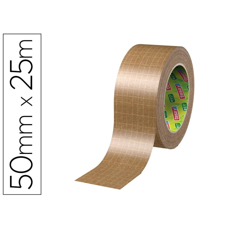 Cinta adhesiva tesa eco papel ultrafuerte color kraft 25 mt x 50 mm para embalaje Cinta adhesiva tesa eco papel ultrafuerte color kraft 25 mt x 50 mm para embalaje