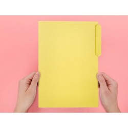 Subcarpeta cartulina liderpapel folio pestaña superior 240g/m2 amarillo
