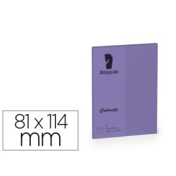 Sobre rossler coloretti c7 color lila 81x114 mm pack de 5 unidades