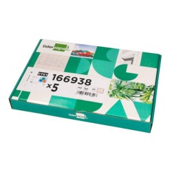 Cartulina liderpapel a4 180g/m2 crema paquete de 255 hojas en carpeta dossier transparente con cierre velcro