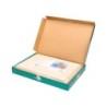 Cartulina liderpapel a4 180g/m2 crema paquete de 255 hojas en carpeta dossier transparente con cierre velcro