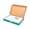 Cartulina liderpapel a4 180g/m2 blanco paquete de 255 hojas en carpeta dossier transparente con cierre velcro