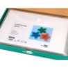 Cartulina liderpapel a4 180g/m2 blanco paquete de 255 hojas en carpeta dossier transparente con cierre velcro