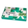 Cartulina liderpapel a4 180g/m2 blanco paquete de 255 hojas en carpeta dossier transparente con cierre velcro