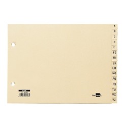 Indice alfabetico liderpapel cartulina para archivador 15 posiciones a-z cuarto apaisado