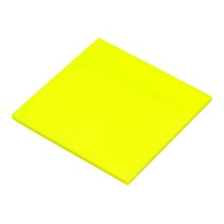 Bloc de notas adhesivas quita y pon q-connect 76x76 mm removible plastico translucido amarillo neon con 50 hojas