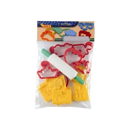 Juego jovi rodillo para plastilina  12 moldes formas surtidas