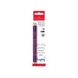Lapices bicolor fino faber castell 2160-rb hexagonal rojo/azul blister de 2 unidades