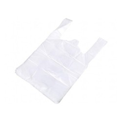 Bolsa camiseta reciclada 70% blanca 50 mc 35x50 cm apta legislacion de bolsas 2021