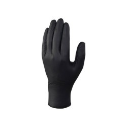 Guantes de nitrilo deltaplus no empolvado desechable talla 10 color negro caja de 100 unidades