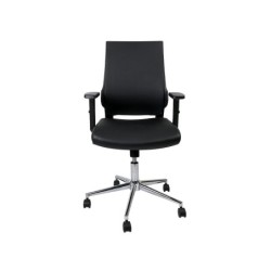 Silla giratoria q-connect respaldo medio de similpiel regulable en altura 980100x630x625 mm color negro