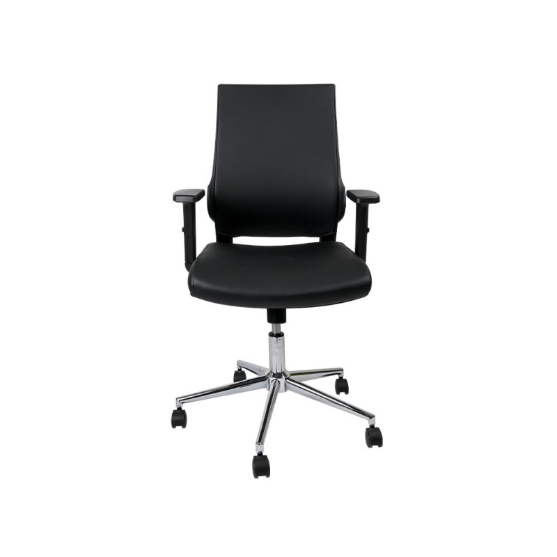 Silla giratoria q-connect respaldo medio de similpiel regulable en altura 980100x630x625 mm color negro Silla giratoria q-connect respaldo medio de similpiel regulable en altura 980100x630x625 mm color negro
