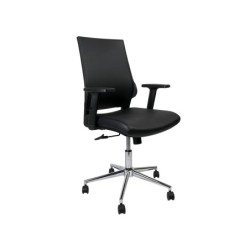 Silla giratoria q-connect respaldo medio de similpiel regulable en altura 980100x630x625 mm color negro