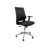 Silla giratoria q-connect respaldo medio de similpiel regulable en altura 980100x630x625 mm color negro