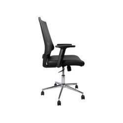 Silla giratoria q-connect respaldo medio de similpiel regulable en altura 980100x630x625 mm color negro