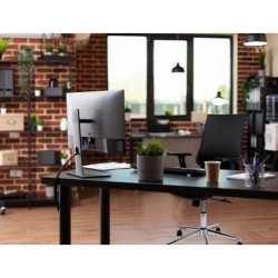 Silla giratoria q-connect respaldo medio de similpiel regulable en altura 980100x630x625 mm color negro