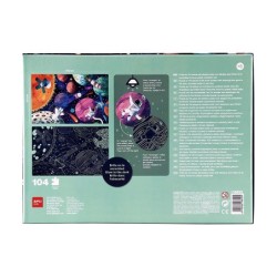 Puzle apli fluorescente sistema solar 104 piezas tamaño 5x5 cm