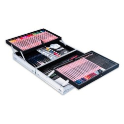 Maletin de pinturas daler rowney metalico 122 piezas 347x94x240 mm