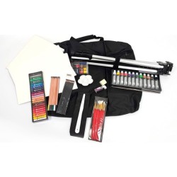 Set de pinturas daler rowney 115 piezas con caballete de aluminio plegable 457x73x584 mm