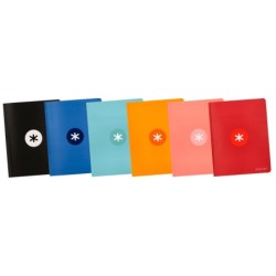 Libreta antartik a5 plus cosida 48 hojas 90g/m2 rayado horizontal con margen 6 colores surtidos