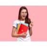Libreta antartik a5 plus cosida 48 hojas 90g/m2 rayado horizontal con margen 6 colores surtidos