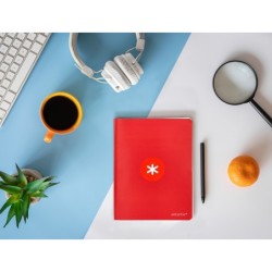Libreta antartik a5 plus cosida 48 hojas 90g/m2 rayado horizontal con margen 6 colores surtidos