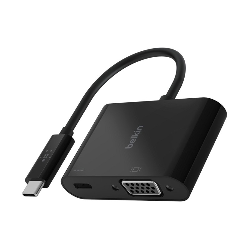 Adaptador belkin avc001btbk usb-c a vga  carga color negro
