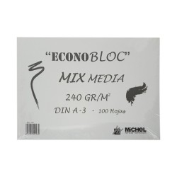 Bloc dibujo multitecnicas michel econobloc mix media din a3 encolado 100 hojas 240 gr 297x420 mm
