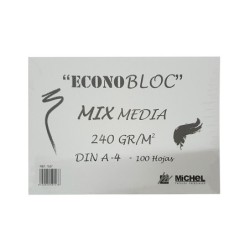 Bloc dibujo multitecnicas michel econobloc mix media din a4 encolado 100 hojas 240 gr/m2 210x297 mm