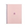 Cuaderno espiral a4 micro antartik dots tapa forrada 80h 90 gr rayado puntos 1 banda 4 taladros rosa