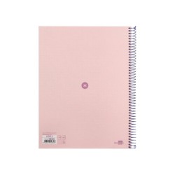 Cuaderno espiral a4 micro antartik dots tapa forrada 80h 90 gr rayado puntos 1 banda 4 taladros rosa