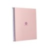 Cuaderno espiral a4 micro antartik dots tapa forrada 80h 90 gr rayado puntos 1 banda 4 taladros rosa