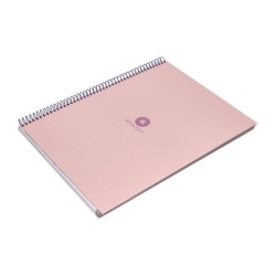 Cuaderno espiral a4 micro antartik dots tapa forrada 80h 90 gr rayado puntos 1 banda 4 taladros rosa