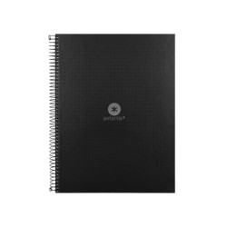 Cuaderno espiral a4 micro antartik dots tapa forrada 80h 90 gr rayado puntos 1 banda 4 taladros negro