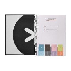Cuaderno espiral a4 micro antartik dots tapa forrada 80h 90 gr rayado puntos 1 banda 4 taladros negro